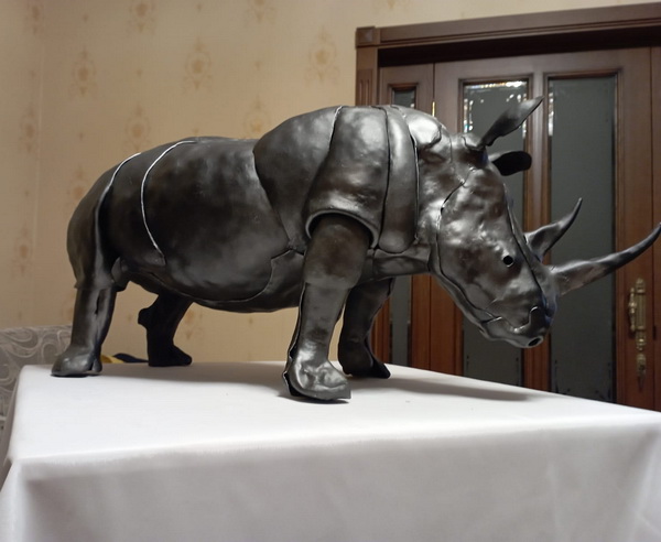 Фигура - носорог металлический 
